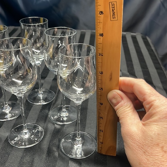 Tiffany & Co Set of 6 Crystal Stem Cordial / Wine  5oz Glasses, made in Slovenia - Picture 2 of 5